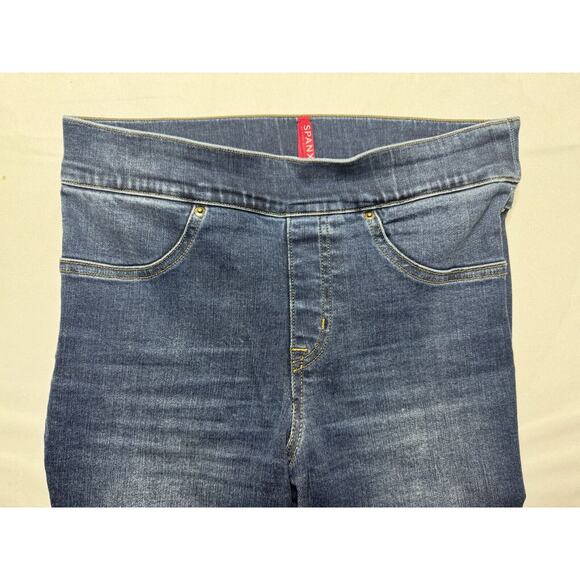 Spanx Women's Distressed Skinny Stretch Blue Jeggings - Size S - Picture 3 of 7